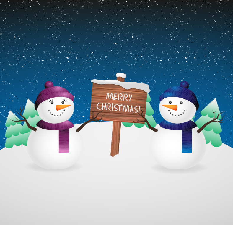 Bonhomme de neige de Noël avec du mat¨¦riel de vecteur de panneau en bois
