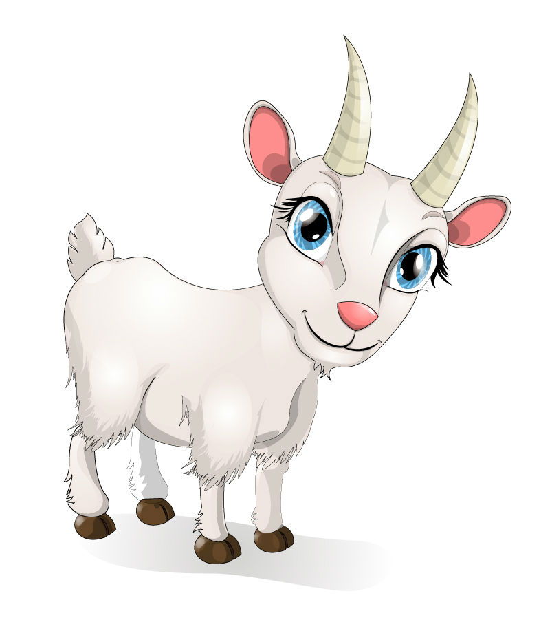Ch¨¨vre blanche mat¨¦riau yeux de bande dessin¨¦e de vecteur