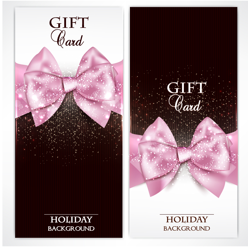2 cartes-cadeaux de papillon rose vecteur mat¨¦riel