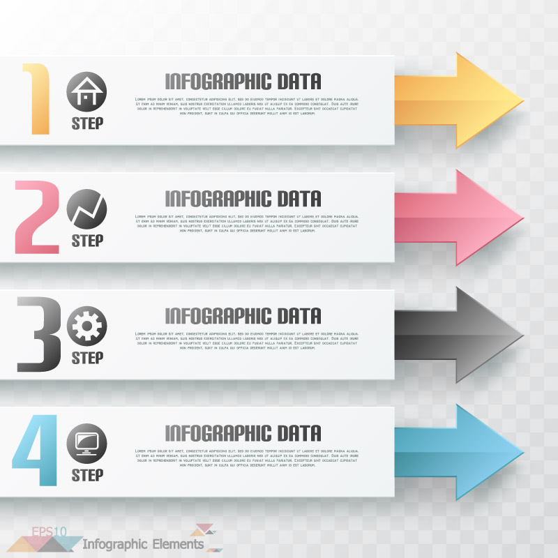 Color¨¦ fl¨¨ches Business Information carte vecteur mat¨¦riel