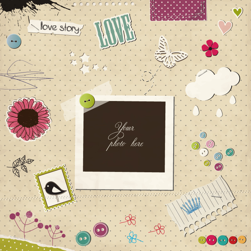 Polaroid photo background vecteur mat¨¦riel Vintage
