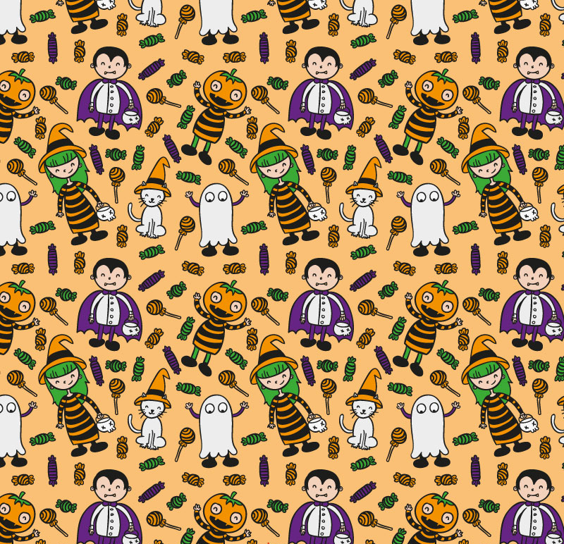 Seamless background Halloween Cartoon ¨¦l¨¦ment mat¨¦riel de vecteur