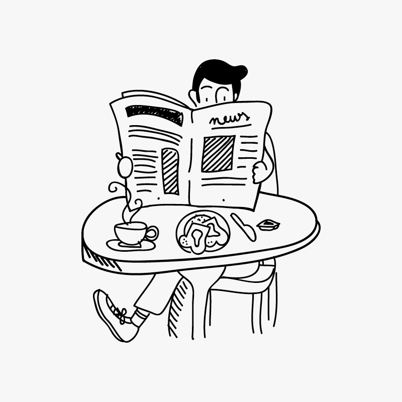 L'homme de journaux fond peint vecteur mat¨¦riel