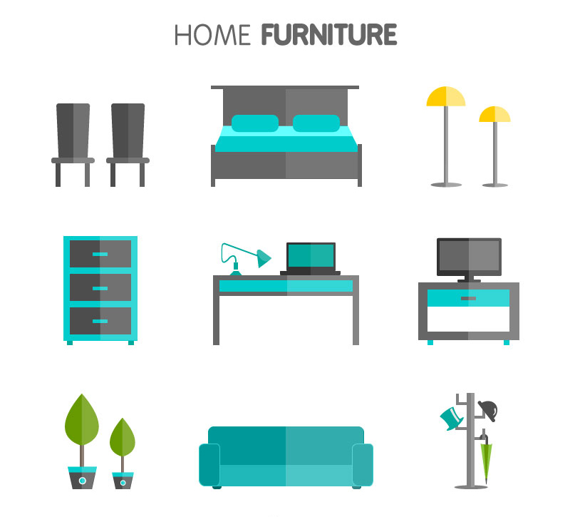 9 Mobilier moderne vecteur mat¨¦riel de conception