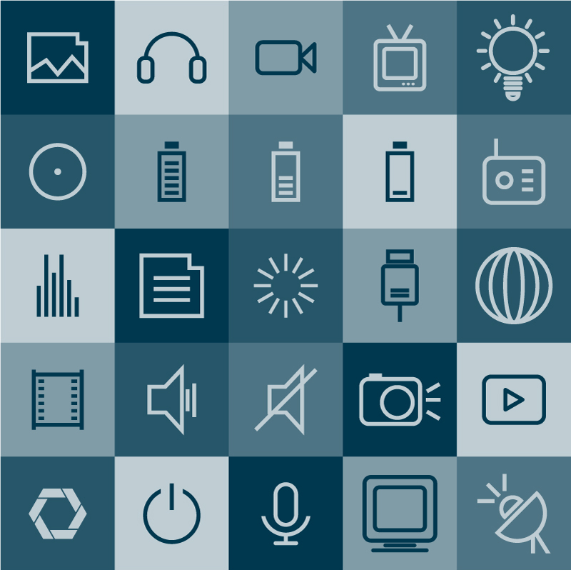 25 mod¨¨les de produits icône de l'application vecteur mat¨¦riel num¨¦rique
