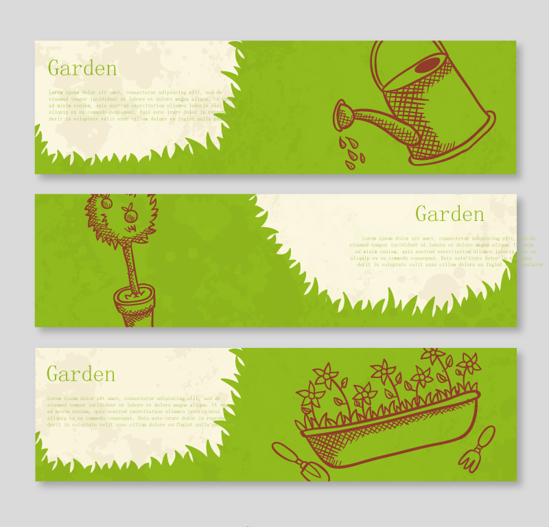 Green Garden mat¨¦riau banni¨¨re vecteur