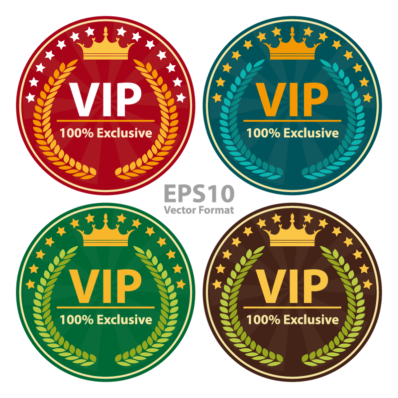 4 couleurs VIP circulaire mat¨¦riel tag vecteur