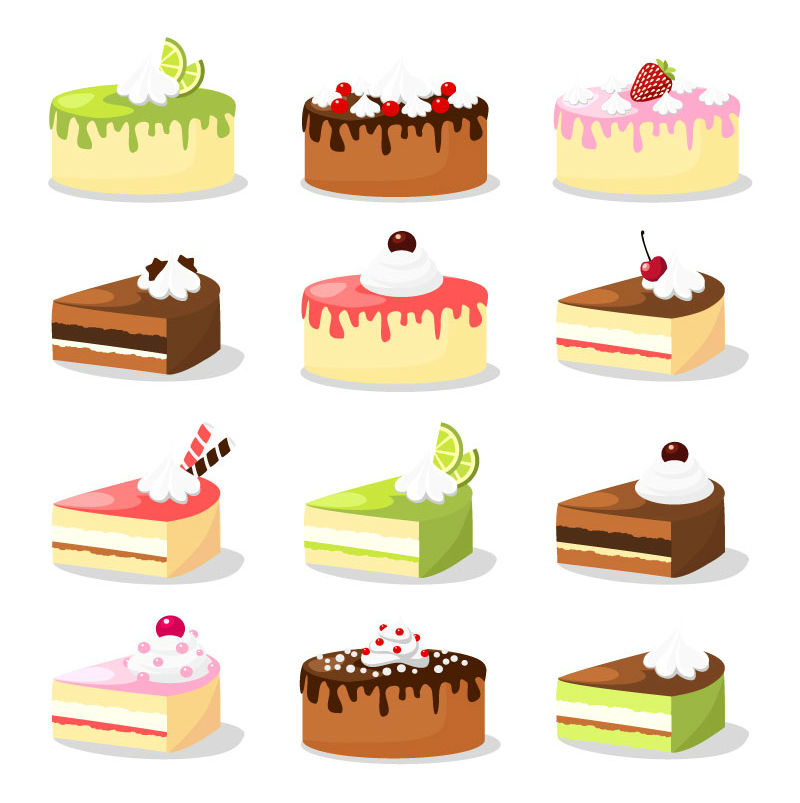 12 d¨¦licieux gâteau vecteur mat¨¦riel