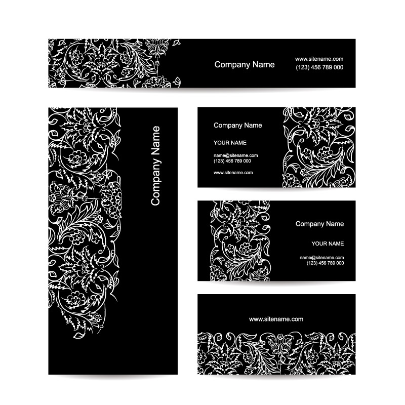 5 motif noir matriau cartes de vecteur
