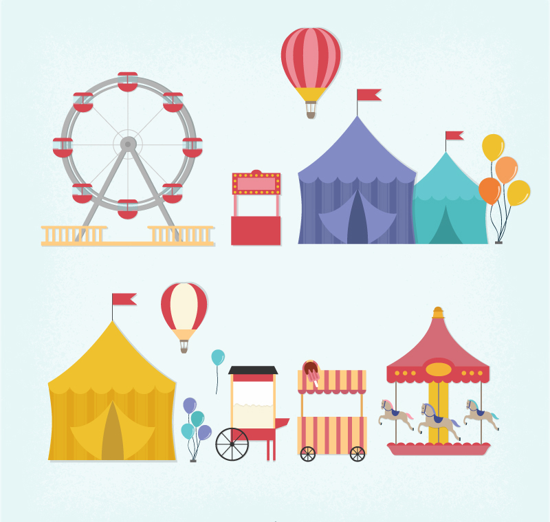 10 mod¨¨les fraîches parc d'attractions ¨¦l¨¦ment mat¨¦riel de vecteur