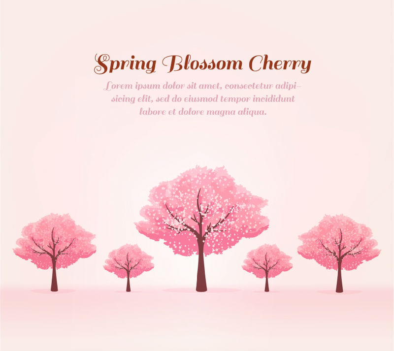 Printemps rose cerise vecteur mat¨¦riel arbre