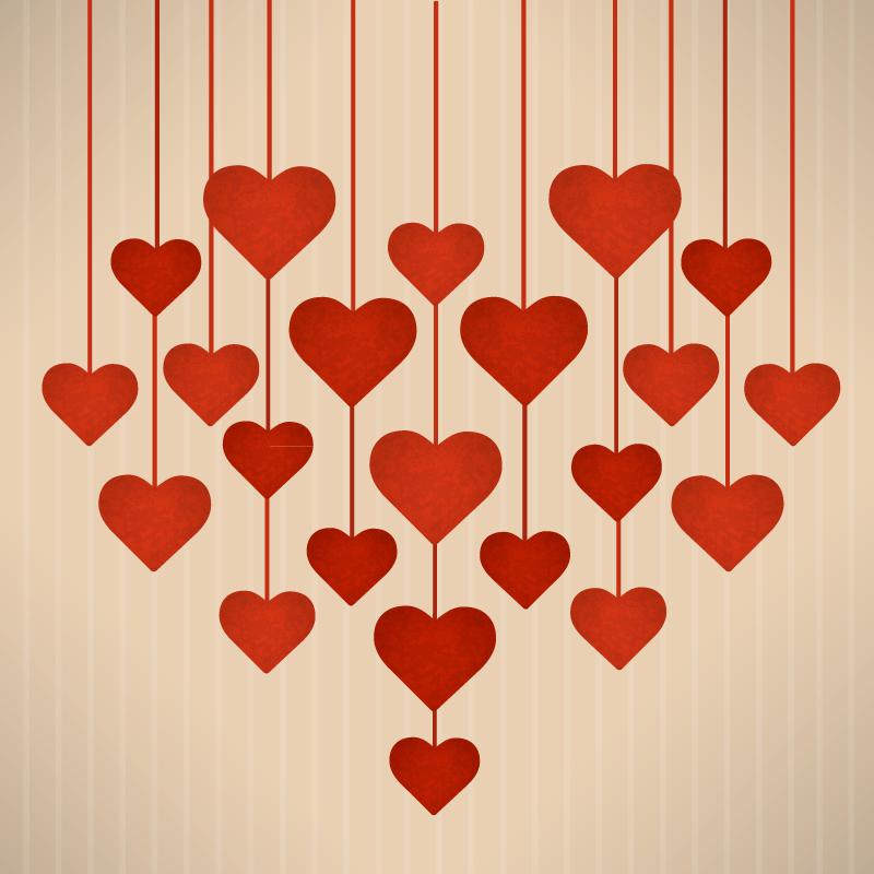 Charm amour fond rouge vecteur matriel
