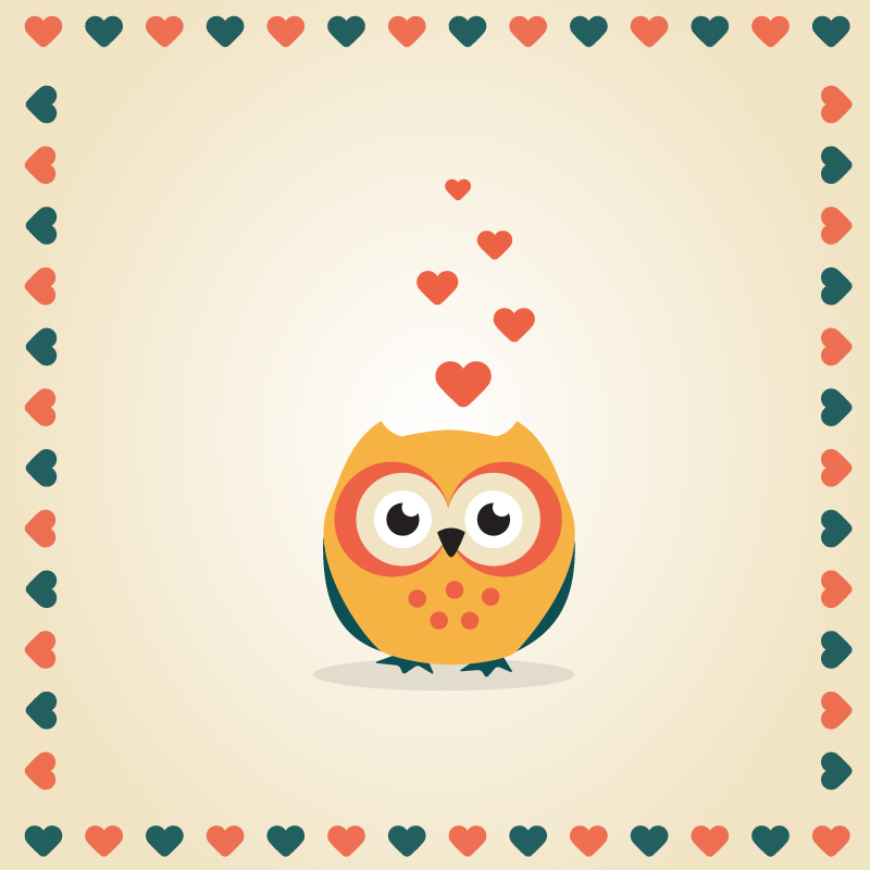 Amour mignon vecteur mat¨¦riel de la chouette