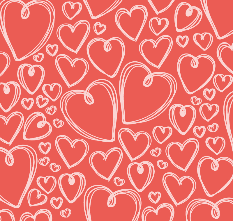 Amour peint  la main fond sans soudure vecteur matriel
