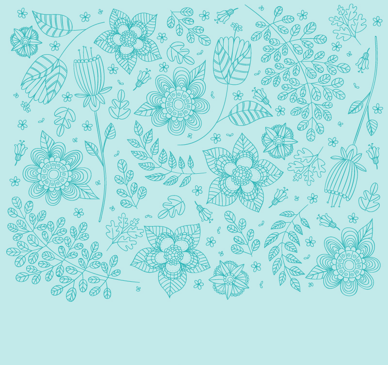 Des fleurs et des branches vertes de fond sans soudure vecteur mat¨¦riel