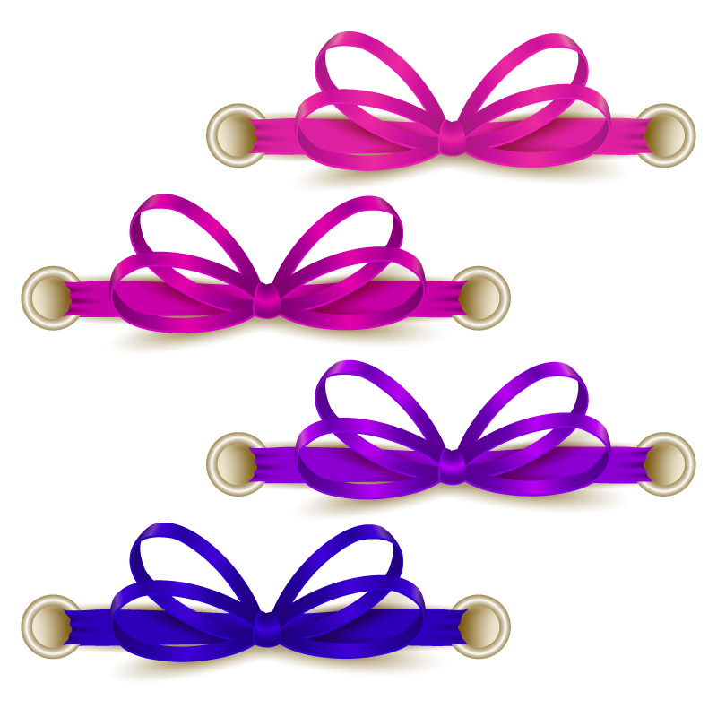 4 couleurs vecteur matriel ruban arc
