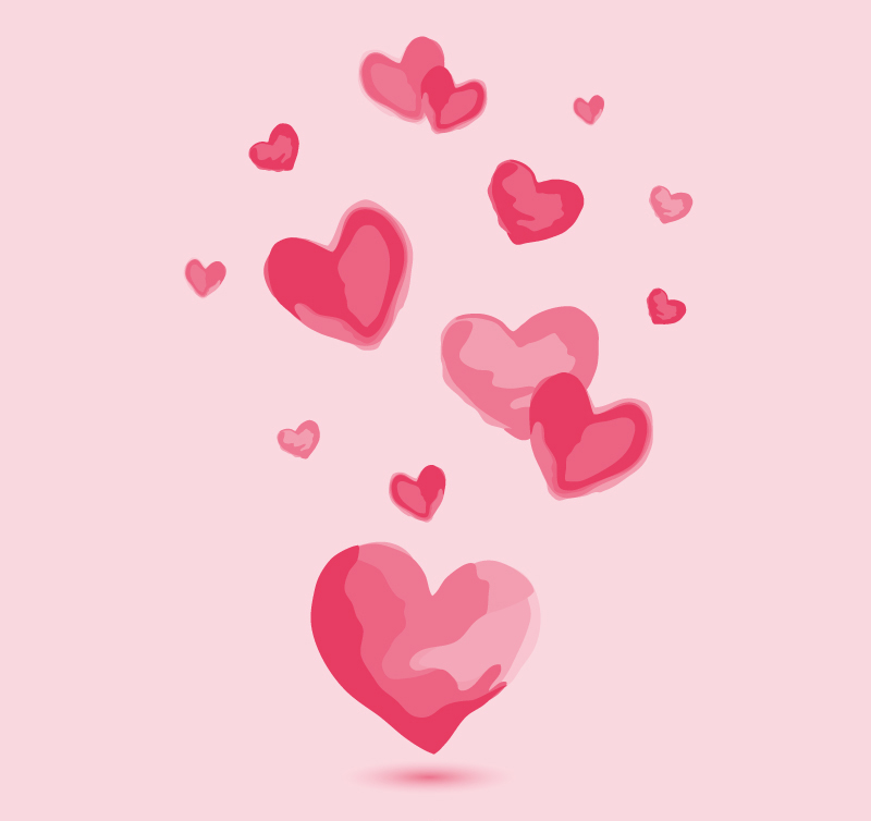 Amour vecteur mat¨¦riel d'aquarelle rose