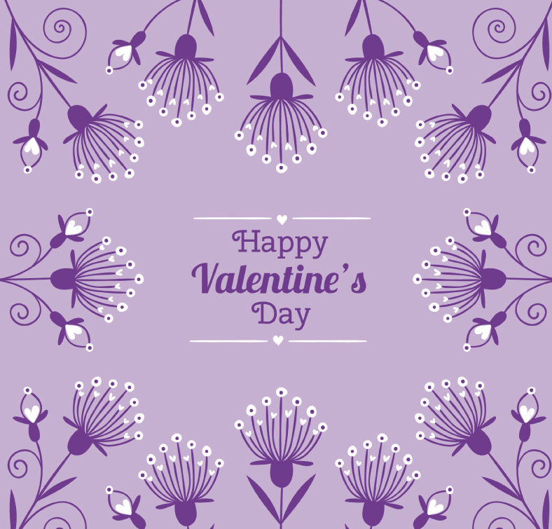 Valentine fleurs violettes vecteur mat¨¦riel