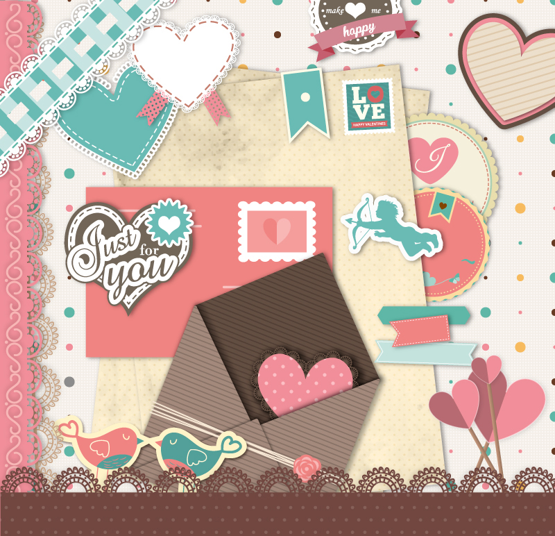 Clip ¨¦l¨¦ment mat¨¦riel vintage vecteur Valentine