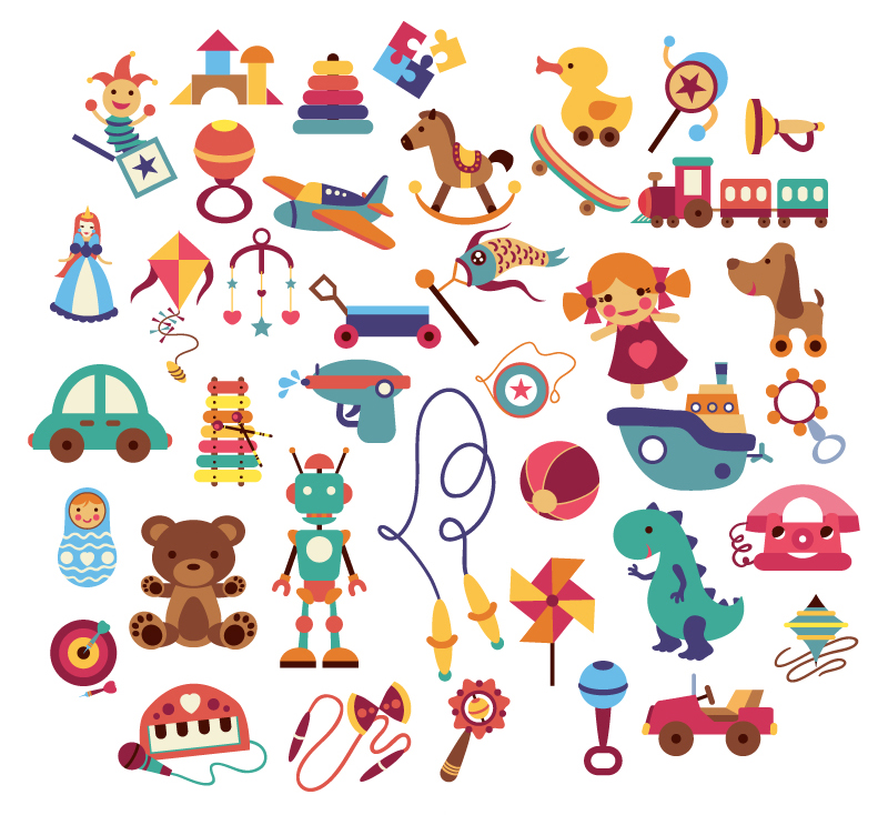 41 modles jouet de dessin anim vecteur matriel de conception