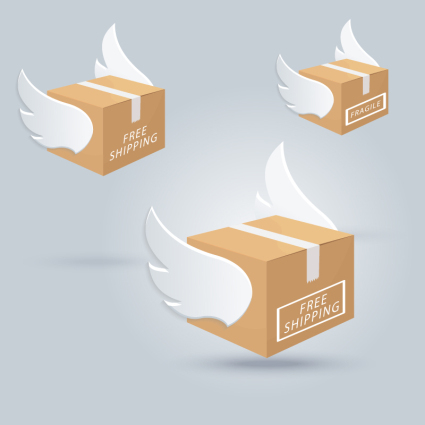 3 cartons avec du matriel de vecteur ailes