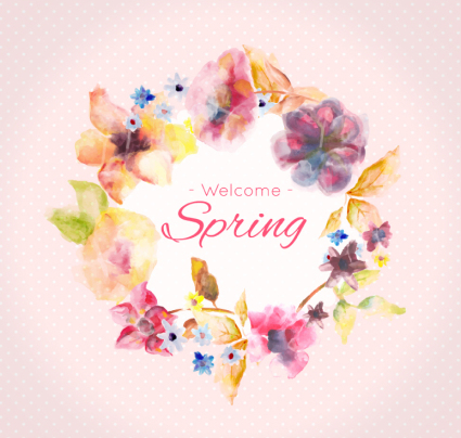 Aquarelle Creative mat¨¦riau fleurs de printemps vecteur