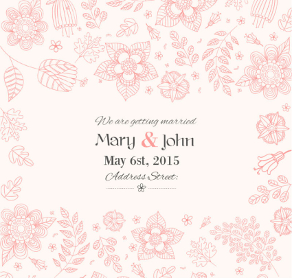 Floral invitation de mariage vecteur mat¨¦riel affiche peinte ¨¤ la main