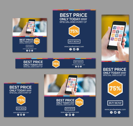 6 mode APP carte promotionnelle vecteur mat¨¦riel