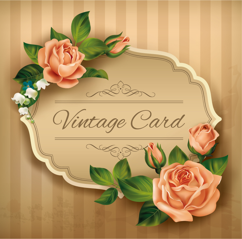 Vintage roses vecteur mat¨¦riel de carte