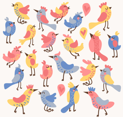 Cartoon oiseau seamless background vecteur mat¨¦riel