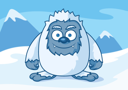 Neige monstre de bande dessin¨¦e vecteur mat¨¦riel de conception