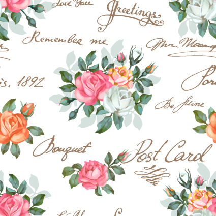 Roses seamless background vecteur matriel
