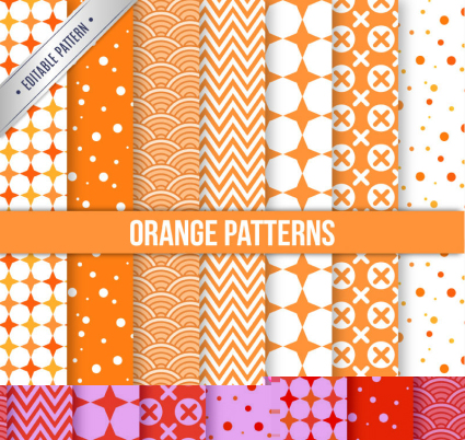 10 mod¨¨les ligne orange seamless background vecteur mat¨¦riel