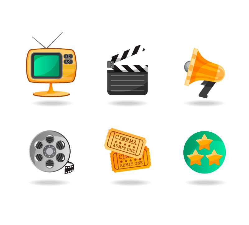6 fabuleux film icon ¨¦l¨¦ments vecteur mat¨¦riel