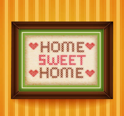 Sweet Home Cross Stitch mat¨¦riau peintures vectoriel