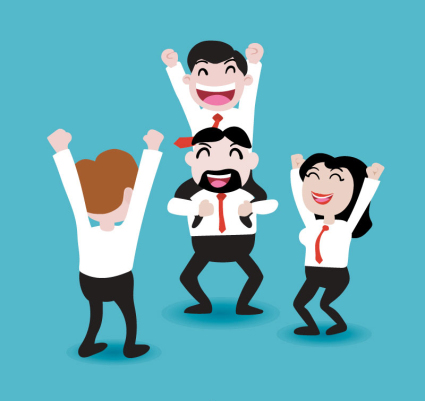 Business team cartoon acclamations vecteur mat¨¦riel