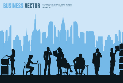 Les gens d'affaires silhouettes vecteur mat¨¦riel de collecte