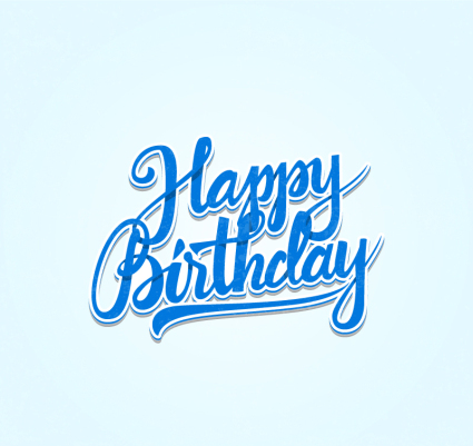 Vecteur mat¨¦riel Bleu Joyeux anniversaire Word Art