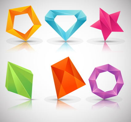 6 couleurs en trois dimensions logo vecteur mat¨¦riel de conception