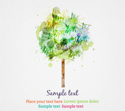 Arbres Aquarelle conception vecteur mat¨¦riel