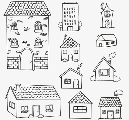 10 modles de maisons peintes vecteur matriel
