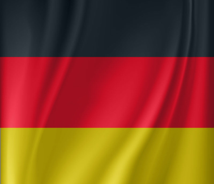 Drapeau allemand soufflant dans le matriau de vecteur vent
