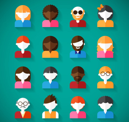 16 du vecteur de character design plat