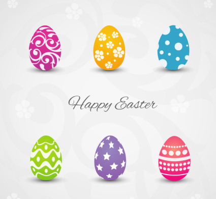 6 Easter Egg vecteur matriel motif

