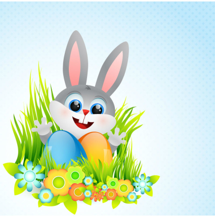 Vector cartoon lapin oeuf de maintien
