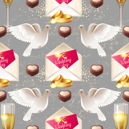 Invitations de mariage pigeons et fond transparent vecteur mat¨¦riel
