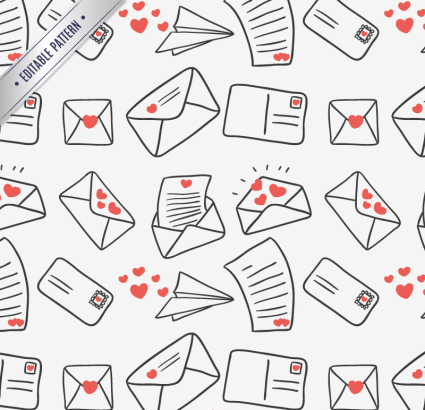 Fond vecteur lettre d'amour d'un matriau sans soudure Creative
