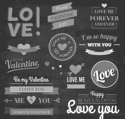 13 de la Saint-Valentin lment matriel vecteur gris
