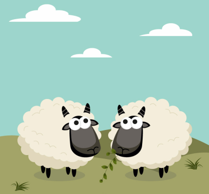 Face noire cartoon moutons vecteur matriel de conception
