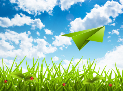 Paper airplane survolant vecteur mat¨¦riel herbe